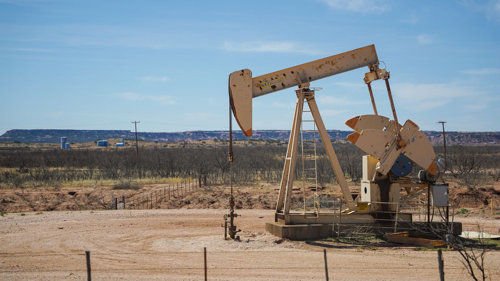 Oilfield pumpjack in Texas